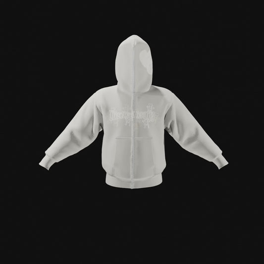 Cream Full Zip Hoodie