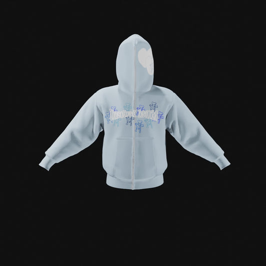 Light Blue Full Zip Hoodie